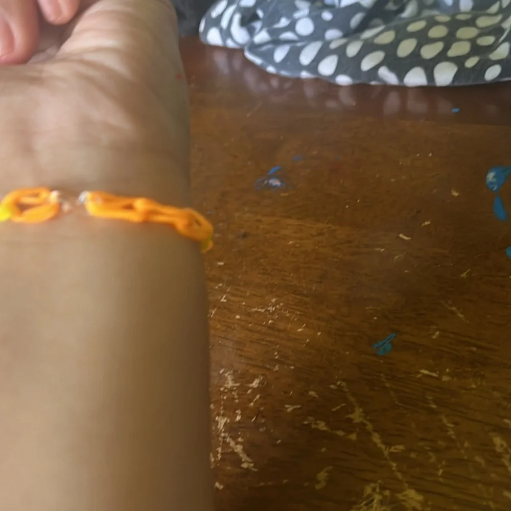 Neon Orange and Green Wearable Bracelet